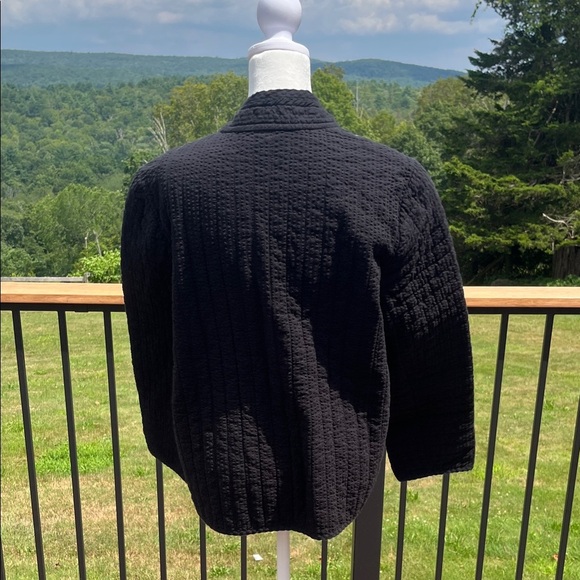 Pure Jill Elements Quilted Jacket Black Open Front Boho Minimalist boxy cozy - Picture 6 of 11